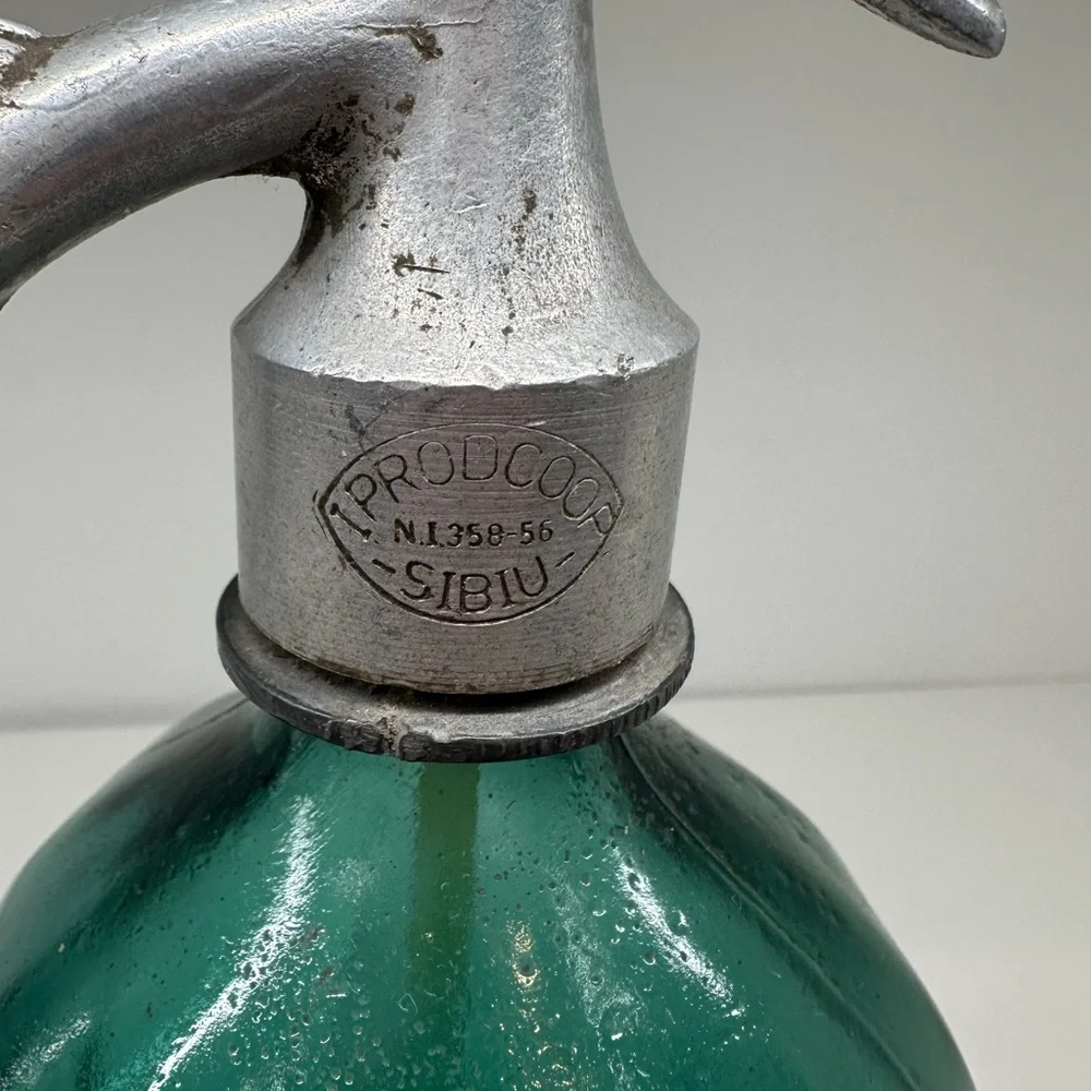 Vintage Green Glass Seltzer Bottle - Picture 3 of 6
